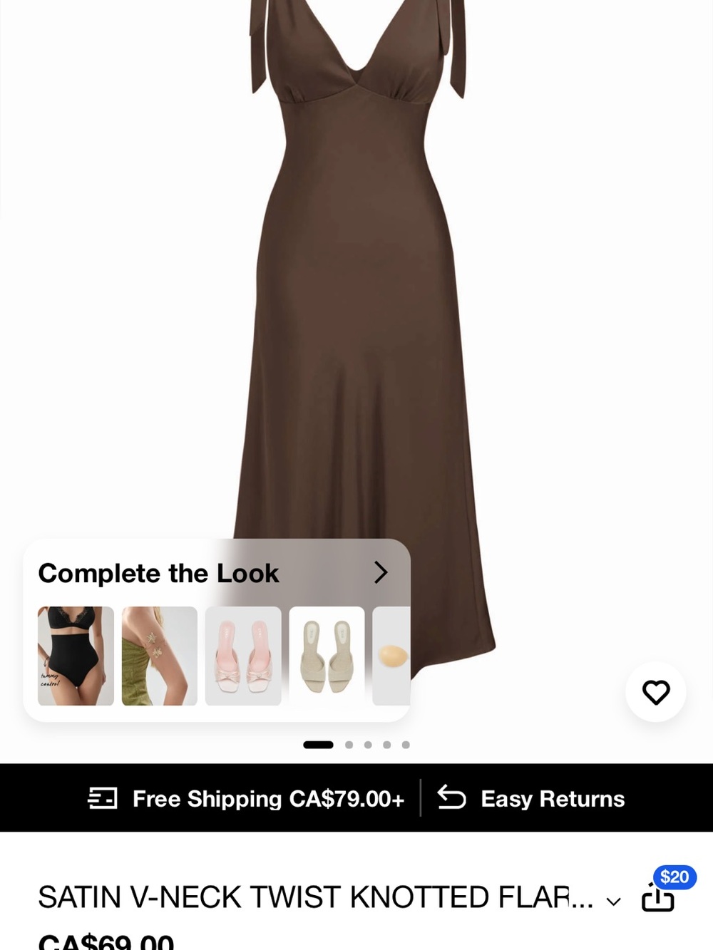 Chocolate brown satin dress